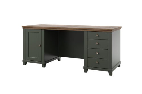Evora office desk, 1D4S, green oak, Lefkas