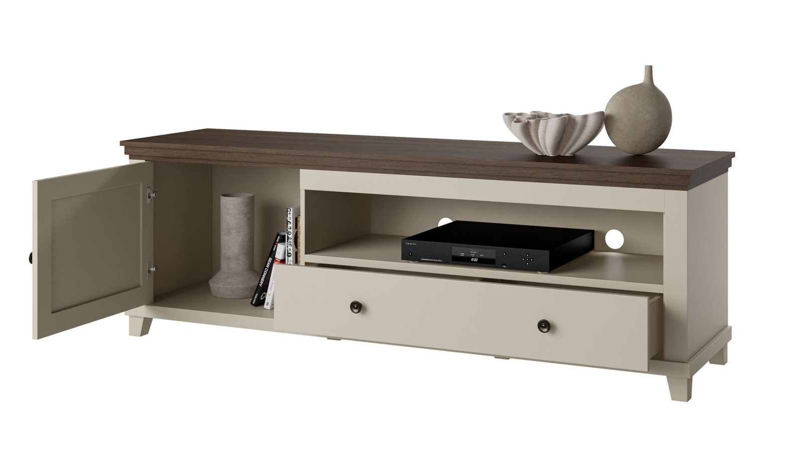 Evora WM - TV cabinet 1D1S light beige oak Dunin - Image 5
