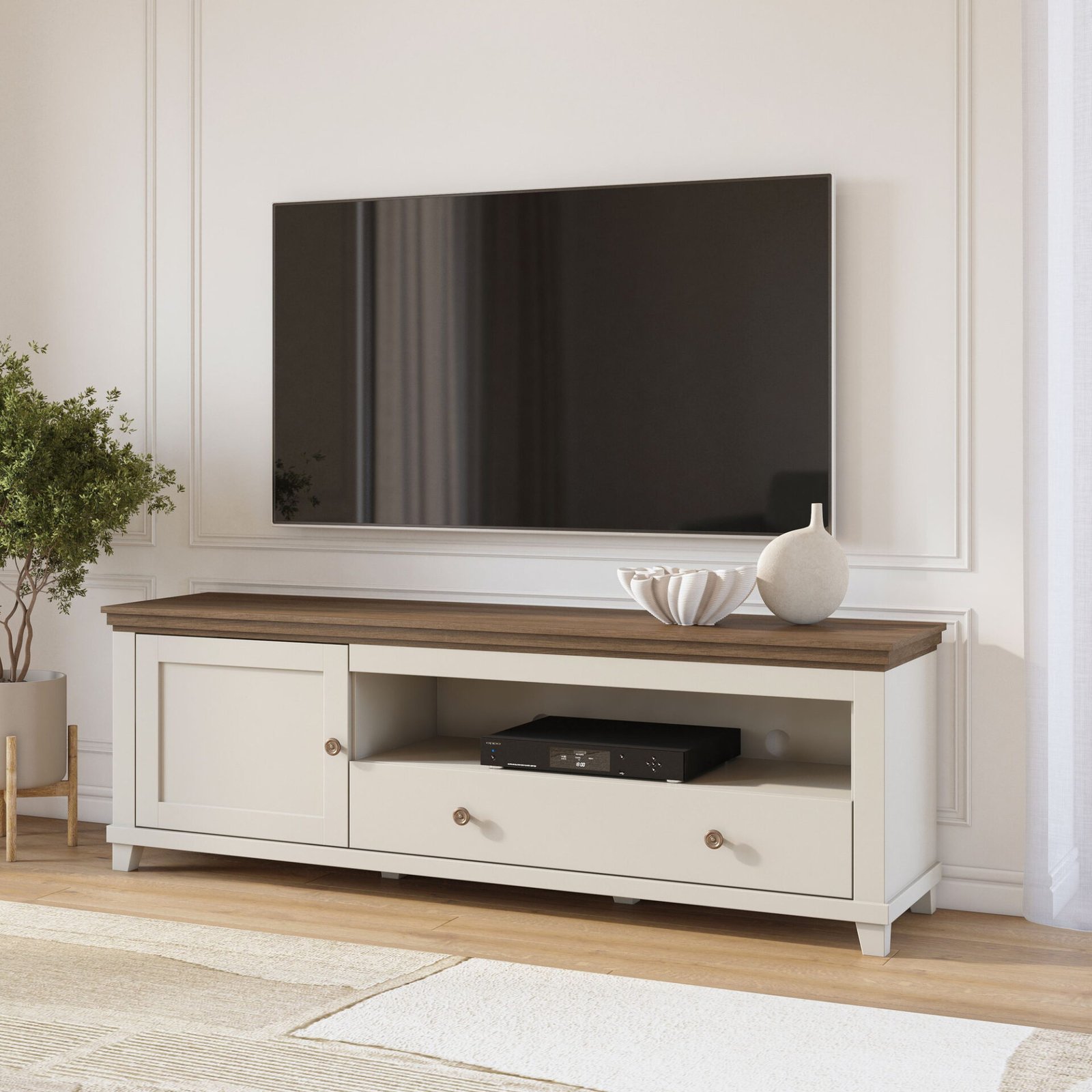 Evora WM - TV cabinet 1D1S light beige oak Dunin - Image 7