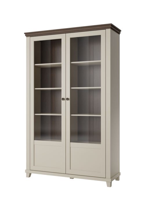 Evora WM – 2-door display cabinet, light beige oak, Dunin