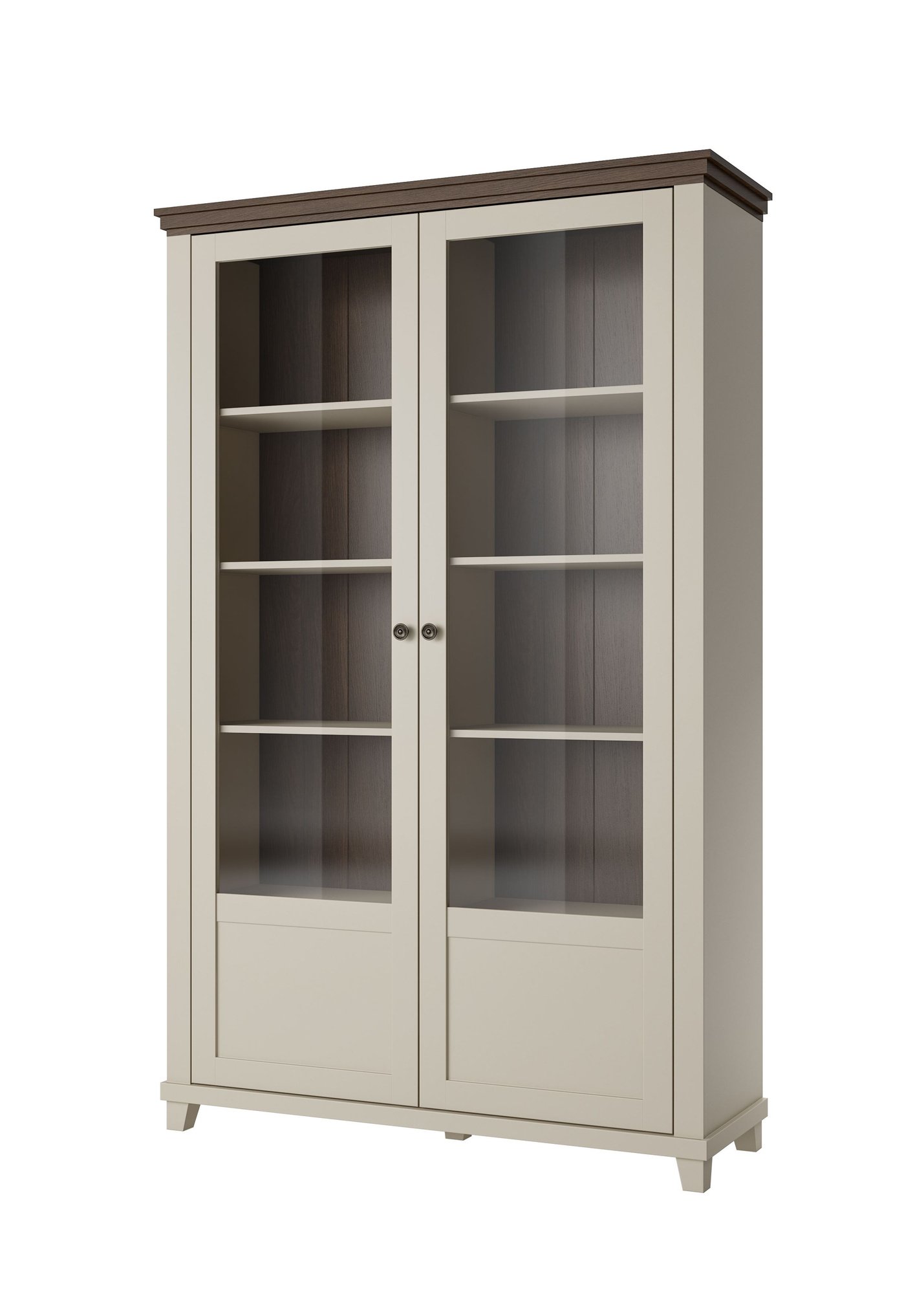 Evora WM - 2-door display cabinet, light beige oak, Dunin