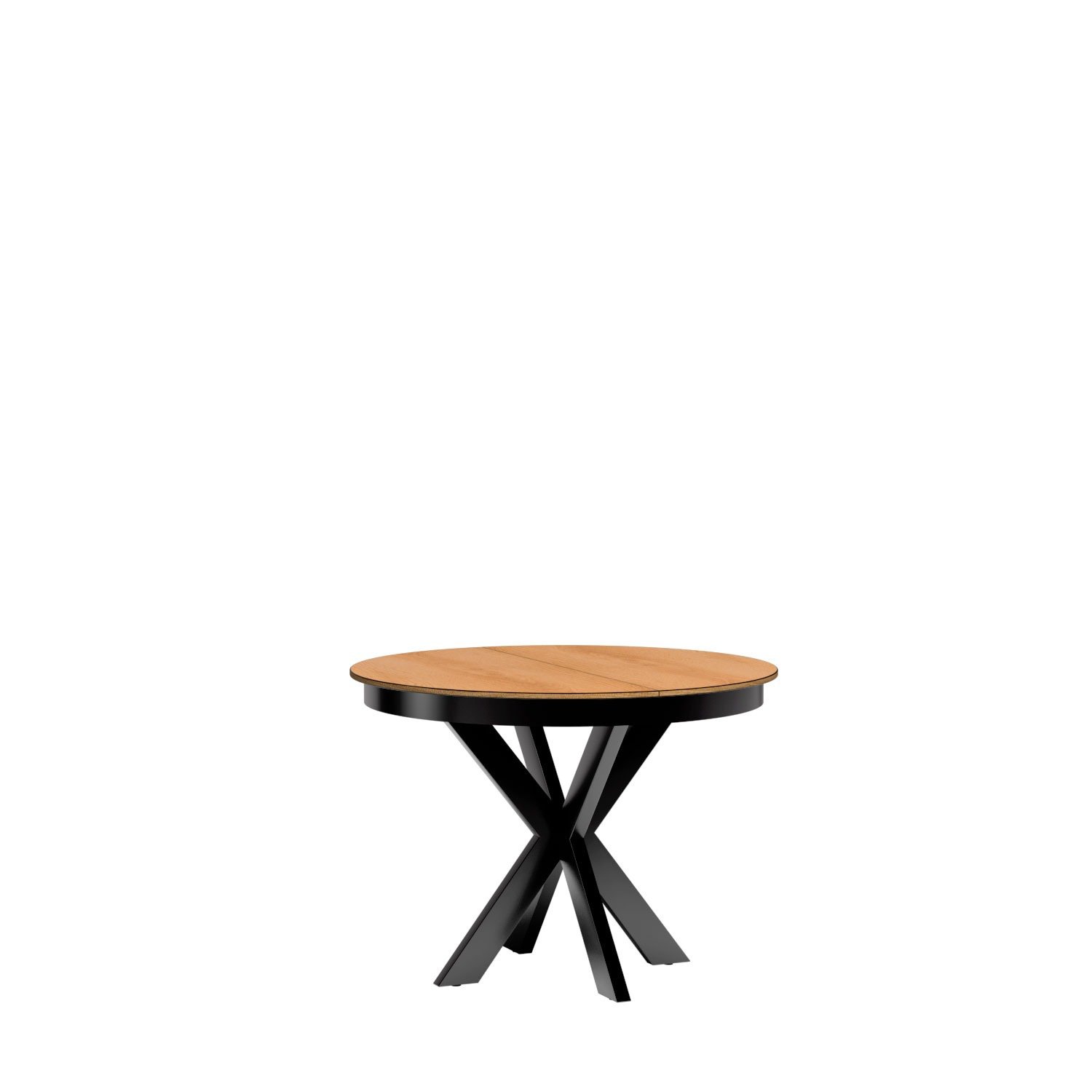 FONTI-10 - Round extendable table, caramel oak