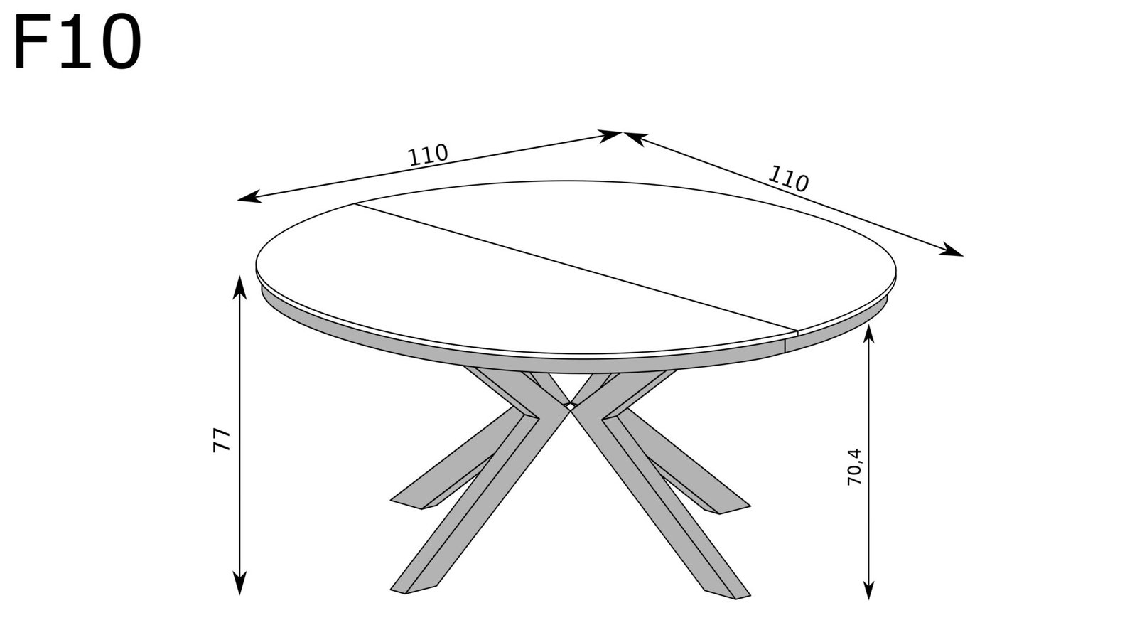 FONTI-10 - Round extendable table, caramel oak - Image 2