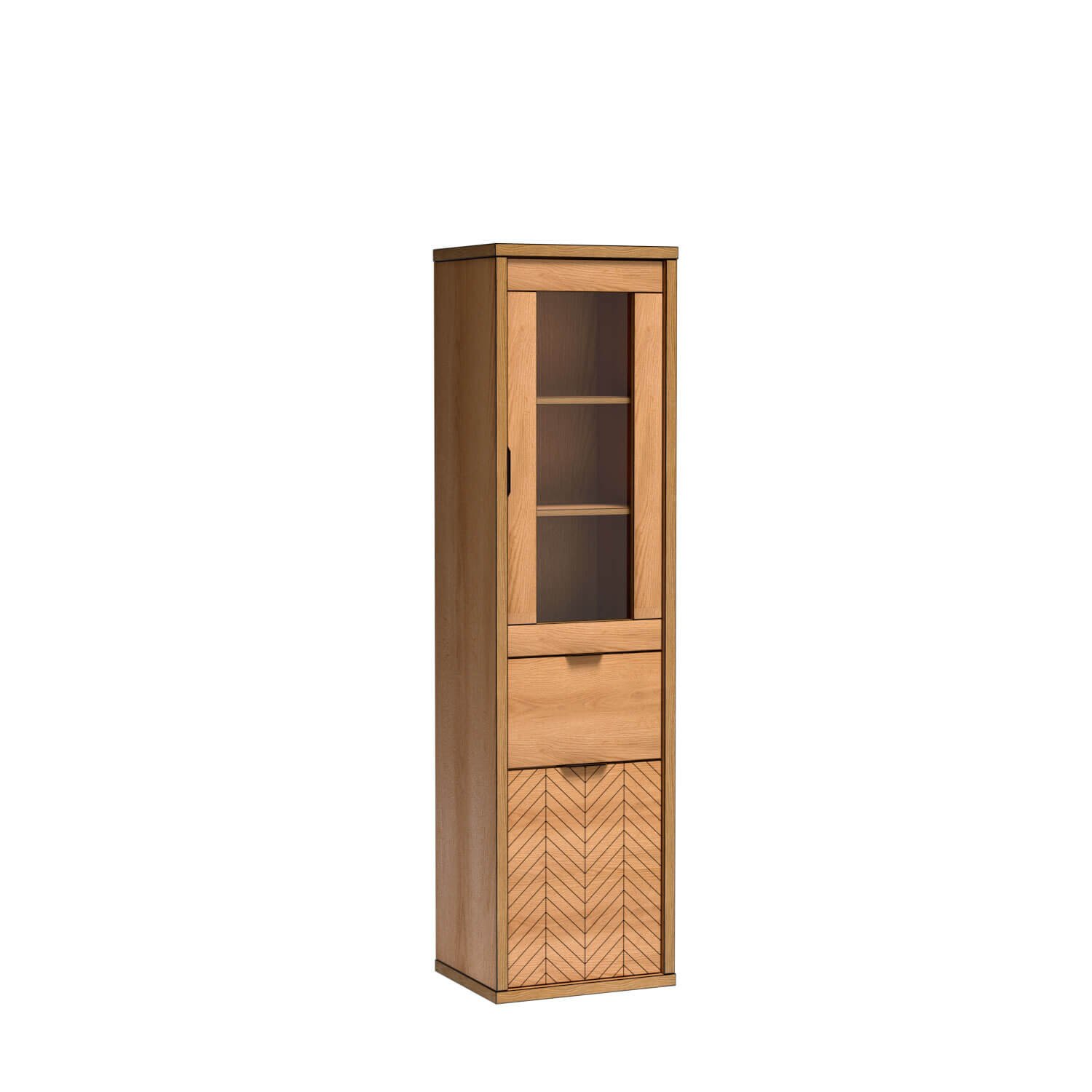 FONTI-2 - Display cabinet 2D1S caramel oak
