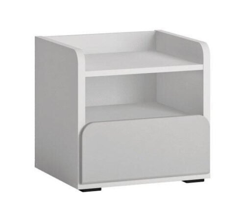Flexi FLXK03 – 1S bedside table, white/gray