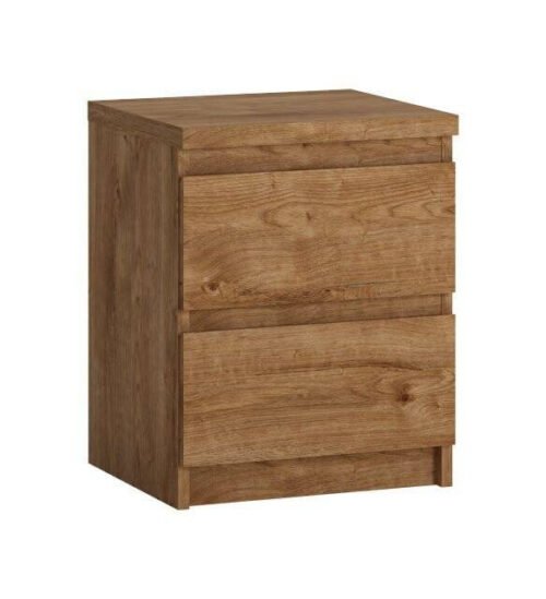 Fribo FRIK05 – Double bedside table, Ribbek oak color, gold