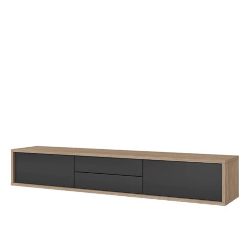 Frida – TV cabinet 2D2S, oiled oak, anthracite color, matte