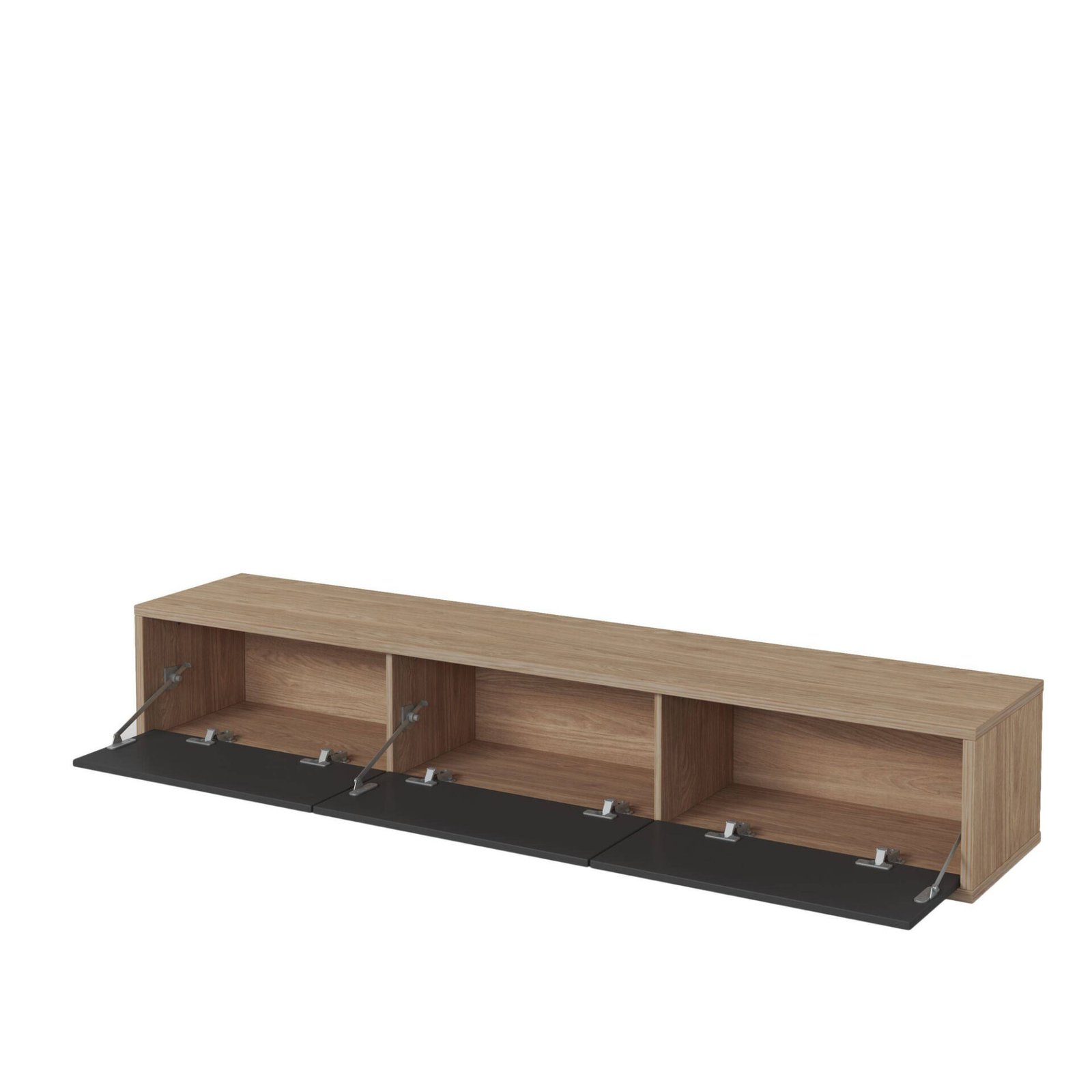 Frida - 3-door TV cabinet, oiled oak, matte anthracite color - Image 2