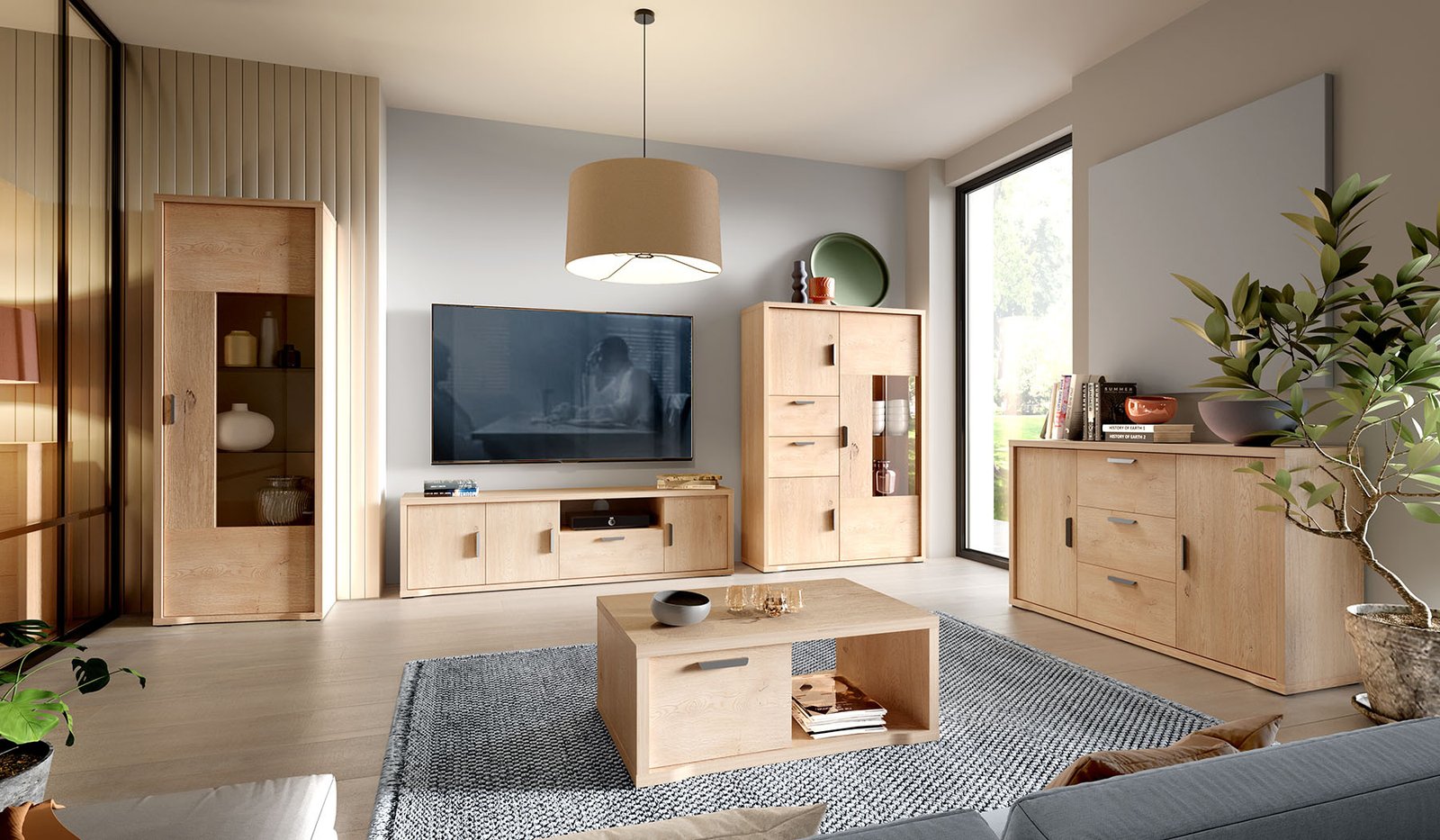 GRANDE-2 - Chest of drawers 2D3S Cremona Oak - Image 7