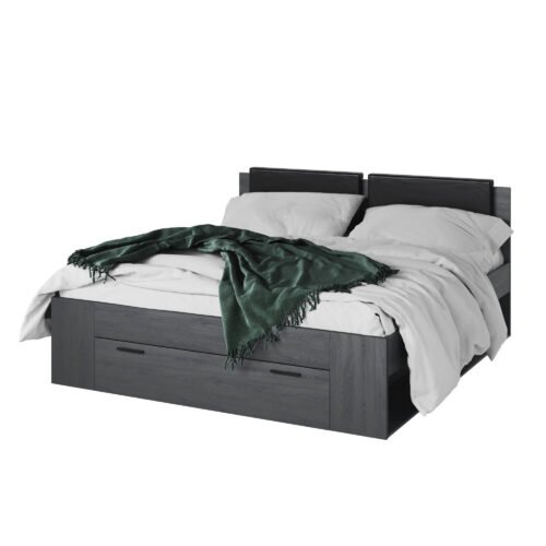 Galaxy bed with 1 drawer, 160/200 cm, carbon fiber