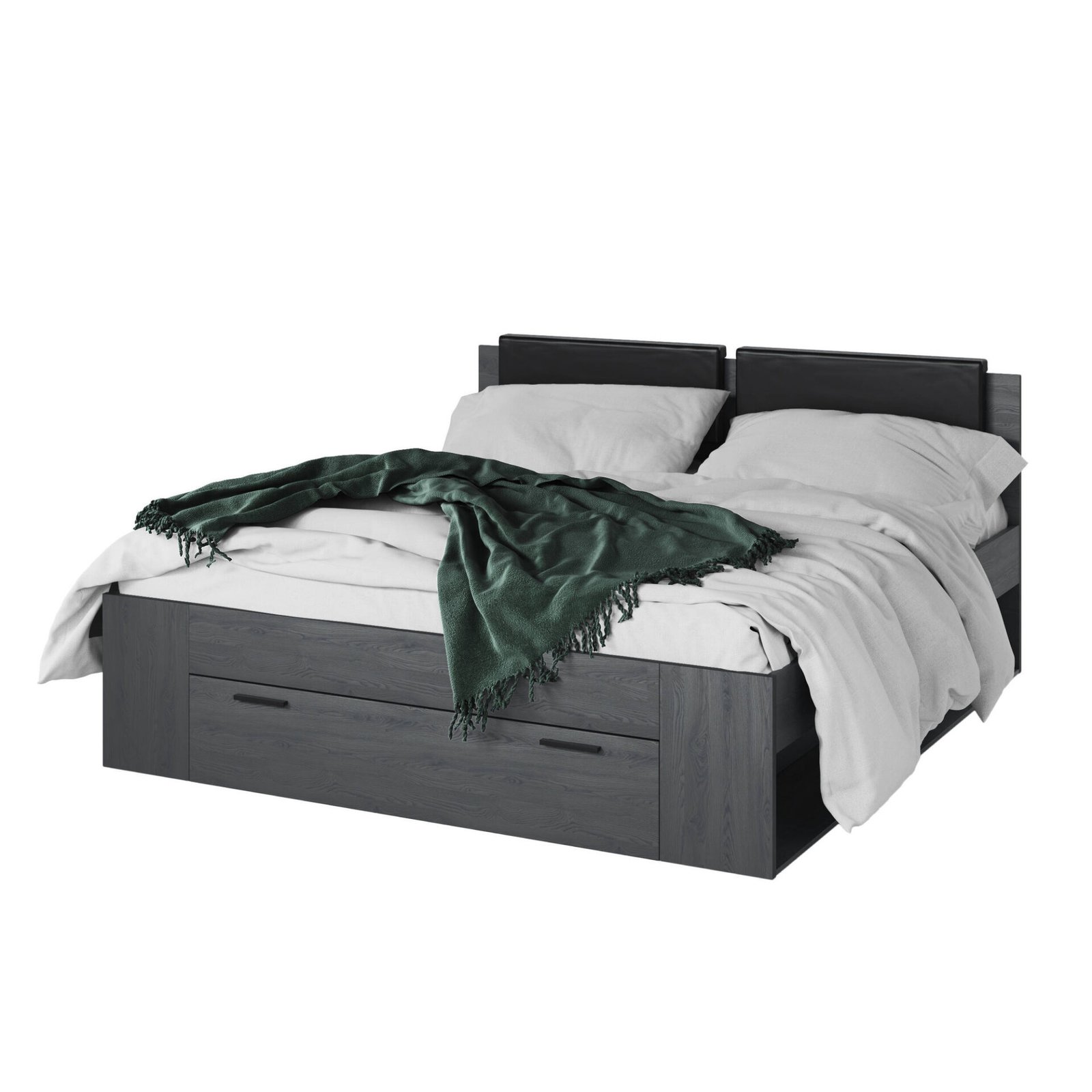 Galaxy bed with 1 drawer, 180/200 cm, carbon fiber