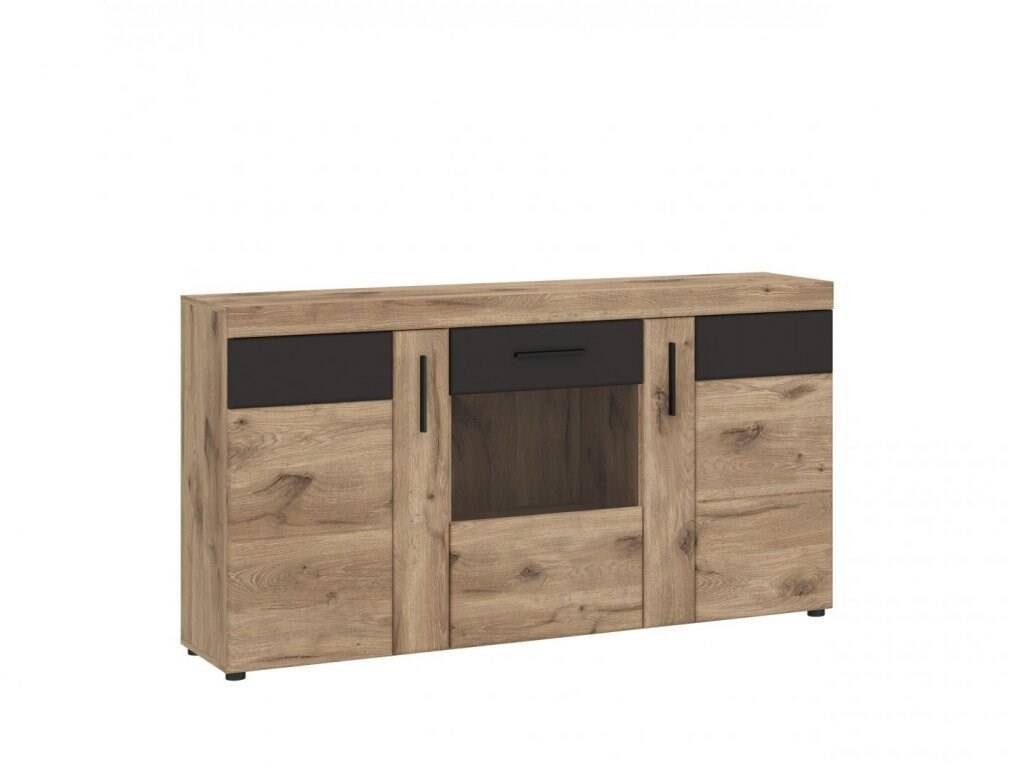 Grano GRNK02 – chest of drawers with 3 doors, Viking oak/space gray