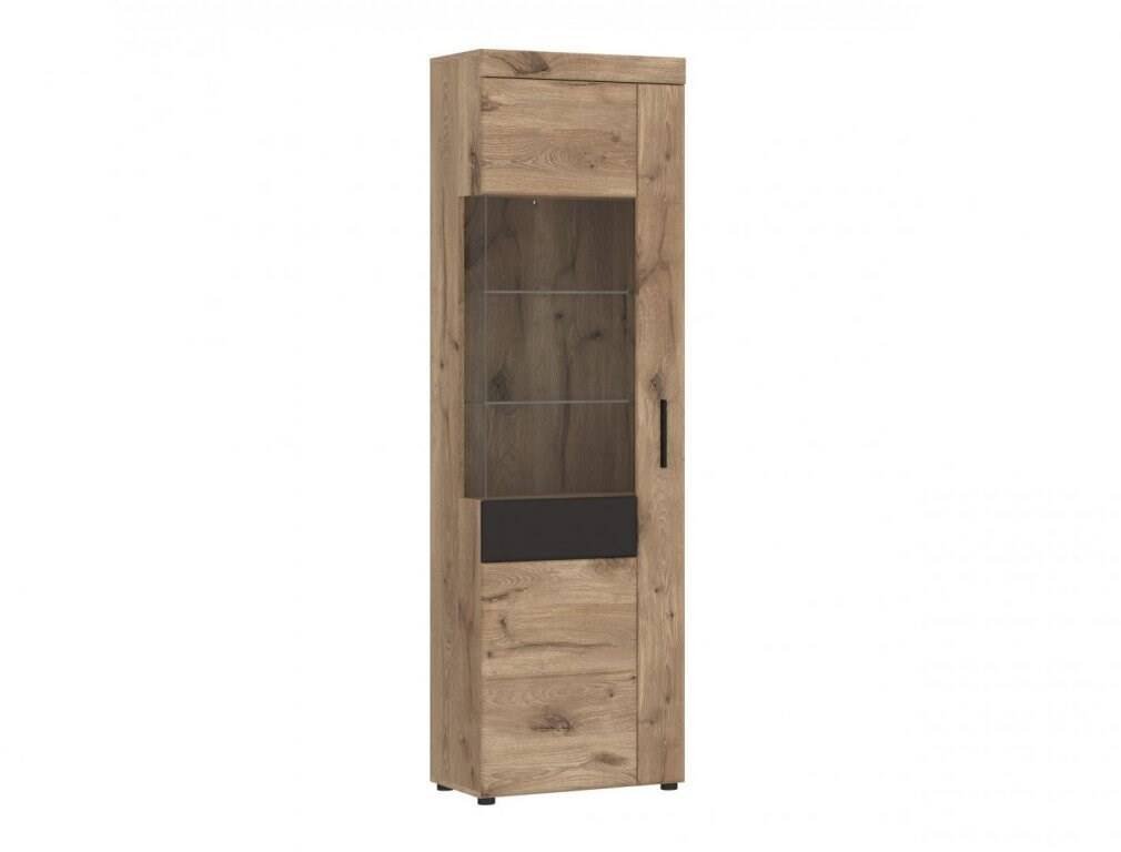 Grano GRNV01L – 1-door display cabinet Viking Oak/Space Gray