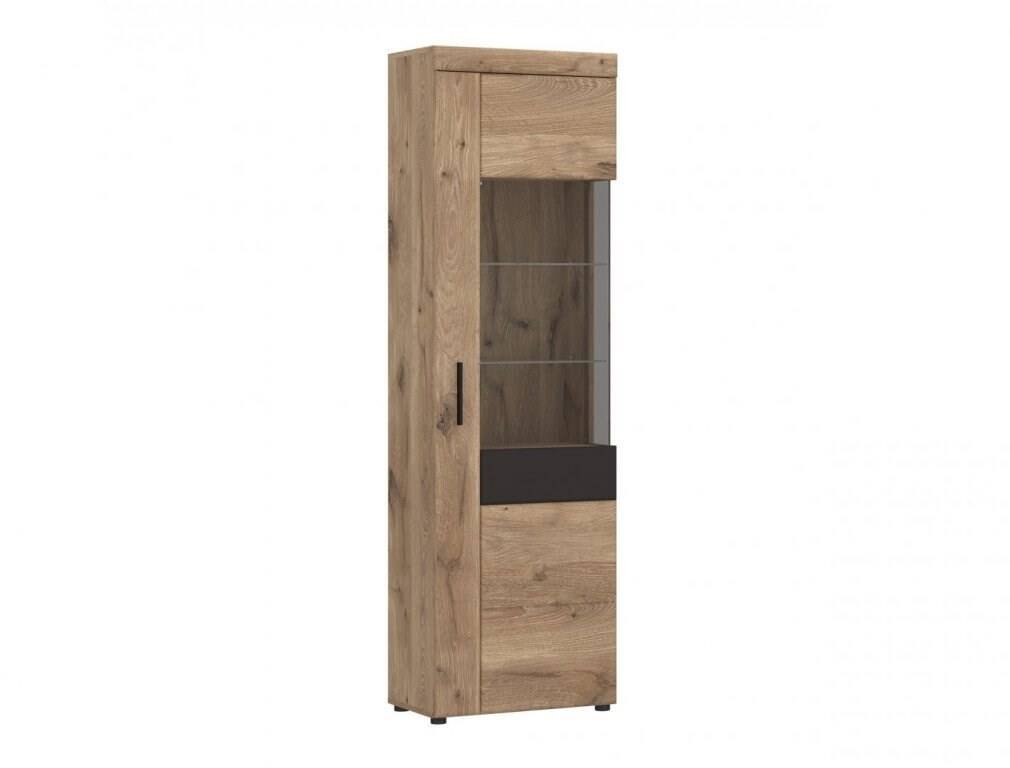 Grano GRNV01R – 1-door display cabinet Viking Oak/Space Gray
