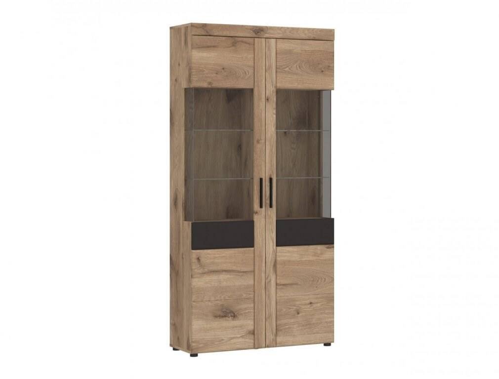 Grano GRNV02 – 2-door display cabinet Viking Oak/Space Gray