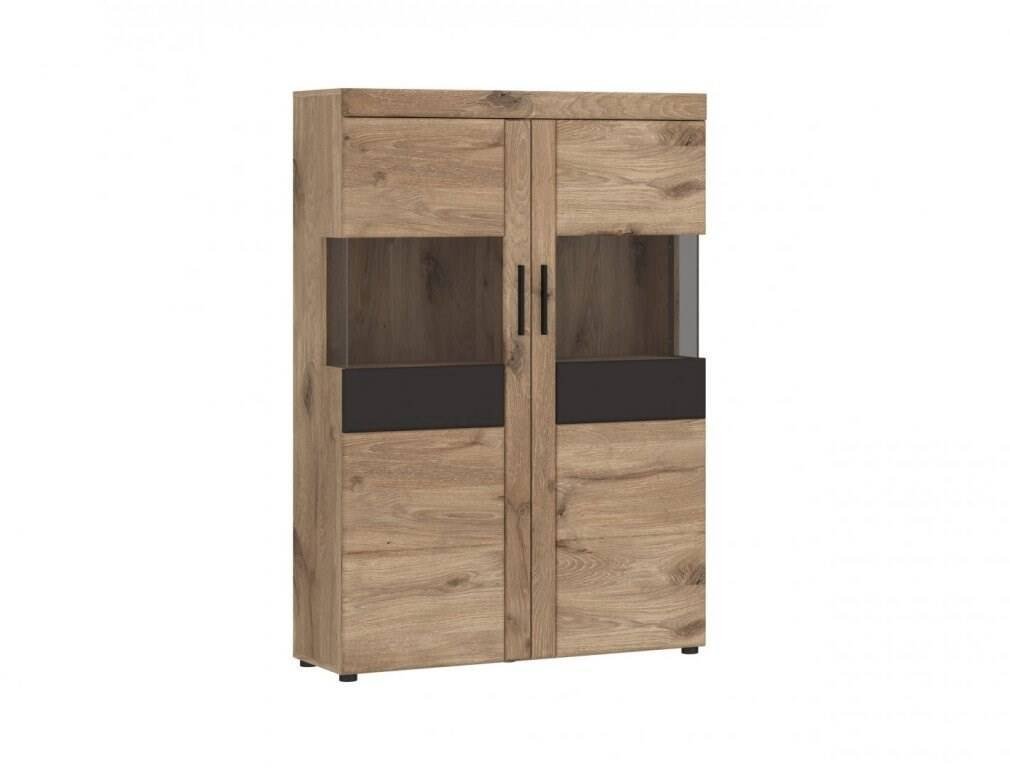 Grano GRNV03 – 2-door display cabinet Viking Oak/Space Gray
