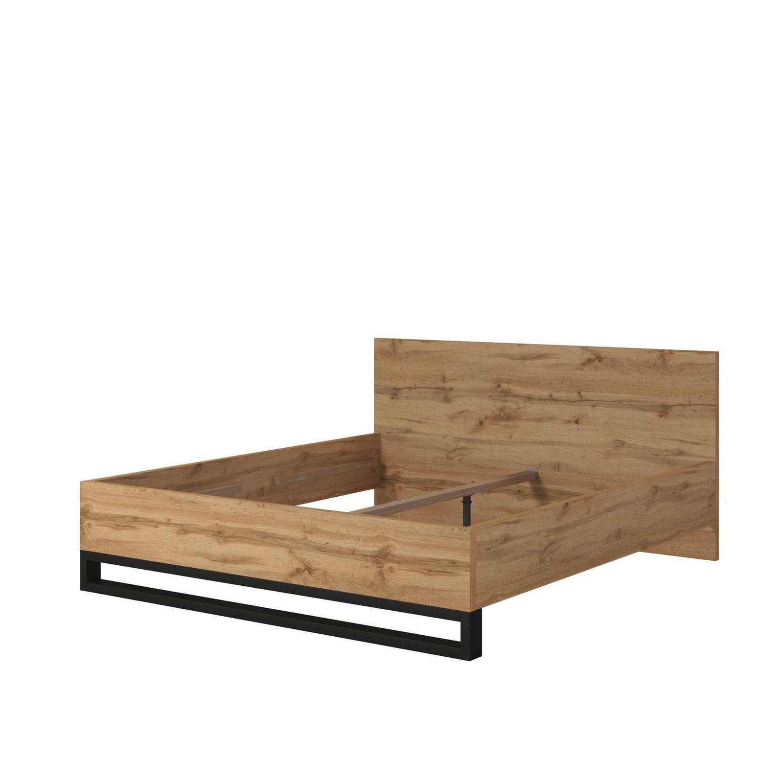 Halle S – Bed 180x200 cm, Wotan oak, matte black