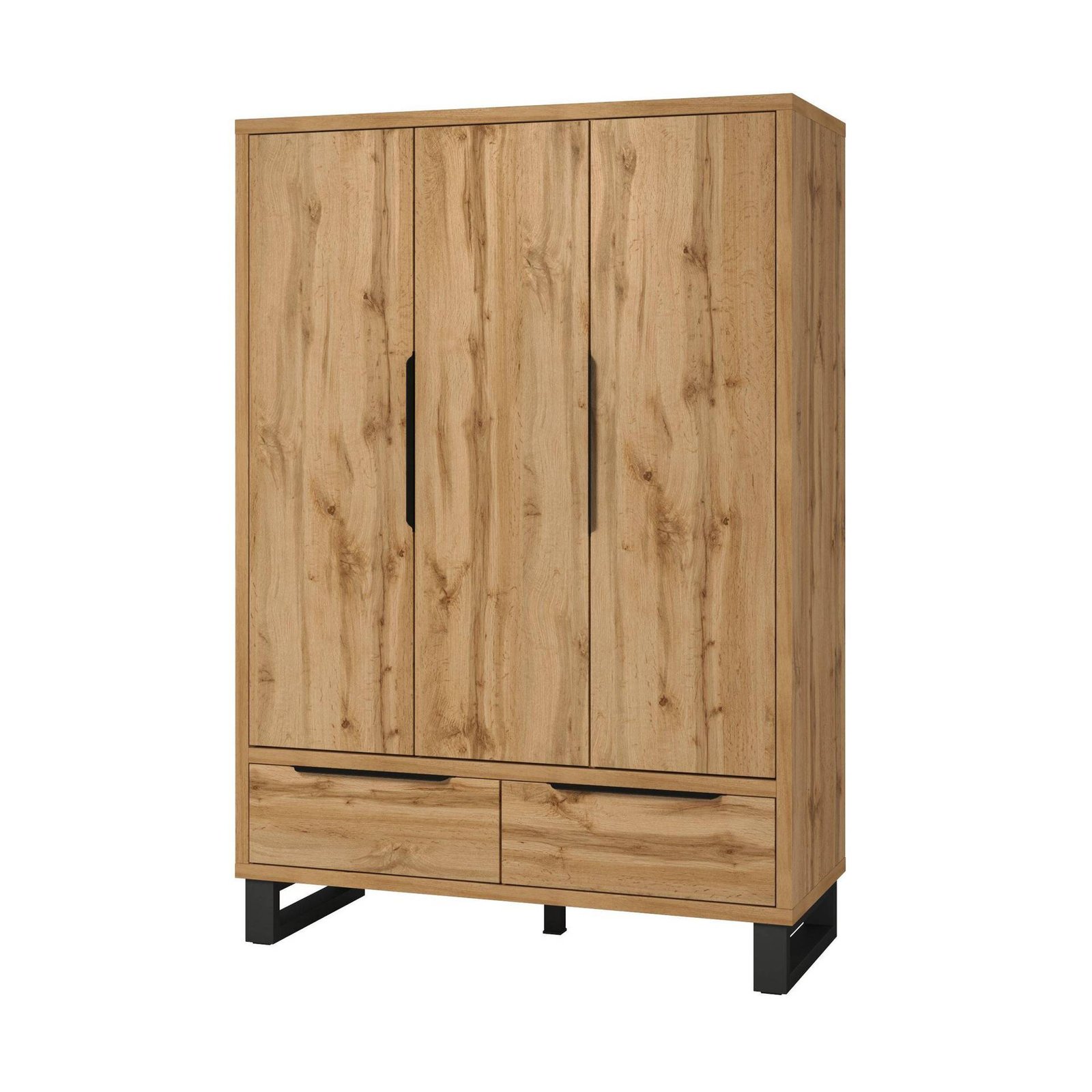 Halle S – Wardrobe 3D2S Wotan oak matt black