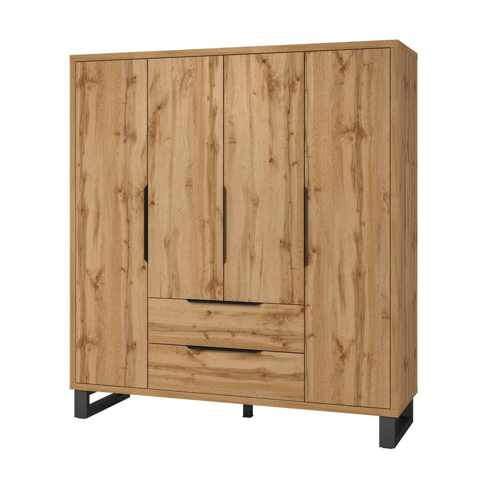 Halle S – Wardrobe 4D2S Wotan oak matt black