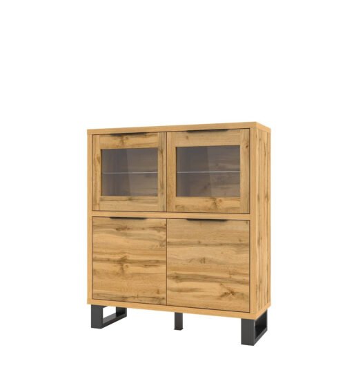 Halle WM tall chest of drawers with 4 doors, Wotan oak