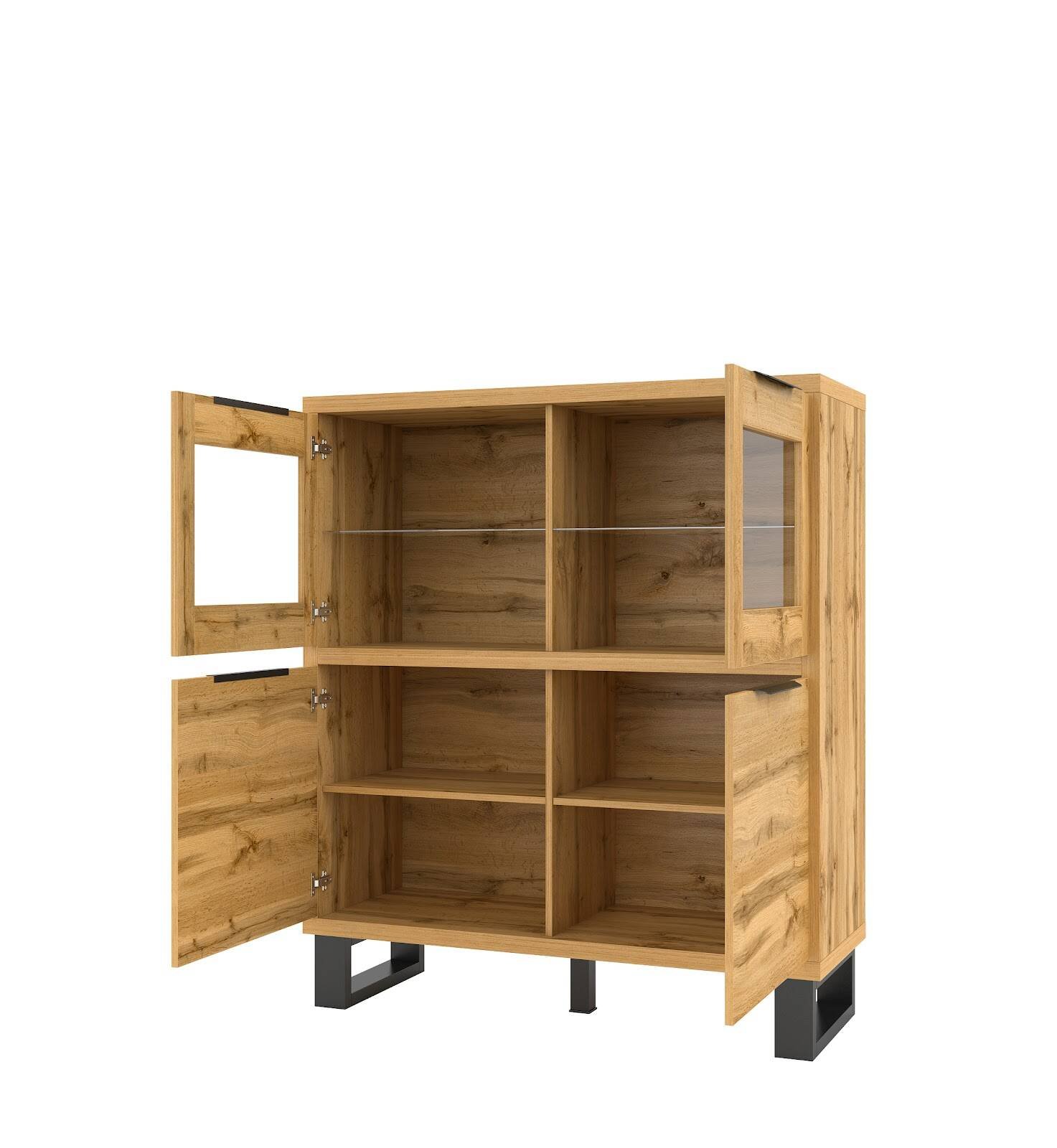 Halle WM tall chest of drawers with 4 doors, Wotan oak - Image 3