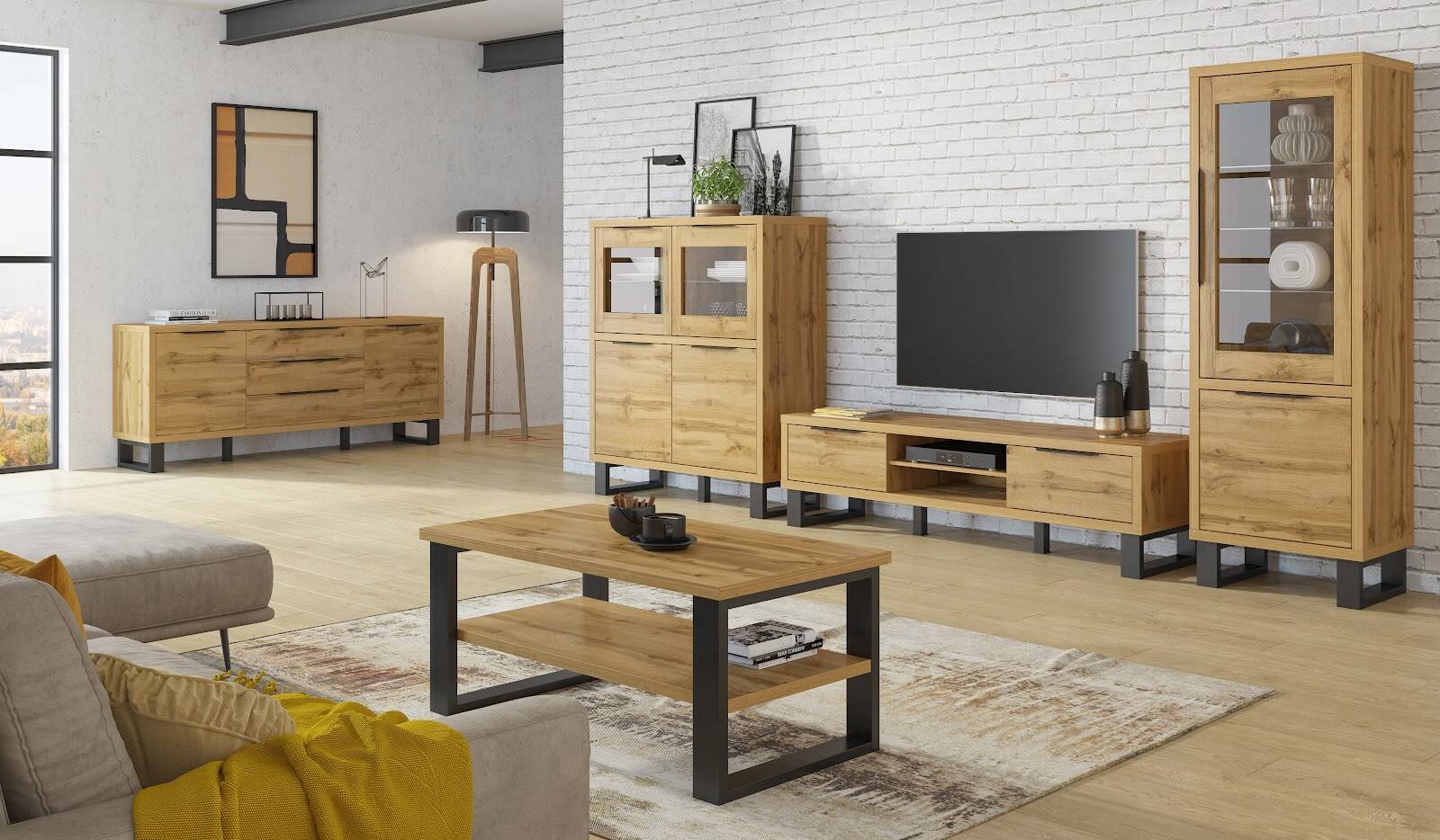 Halle WM tall chest of drawers with 4 doors, Wotan oak - Image 4