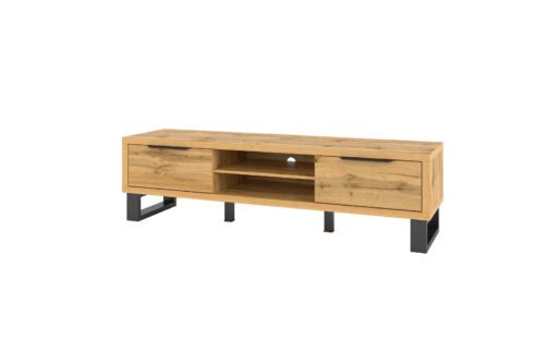 Halle WM TV cabinet with 2 drawers, large, oak color, Wotan