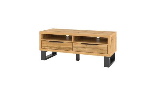 Halle WM TV cabinet with 2 drawers, small, oak color, Wotan