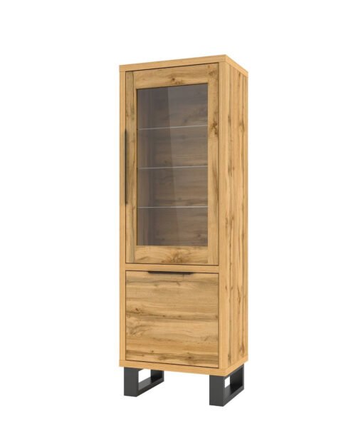 Halle WM 2-door display cabinet, Wotan oak