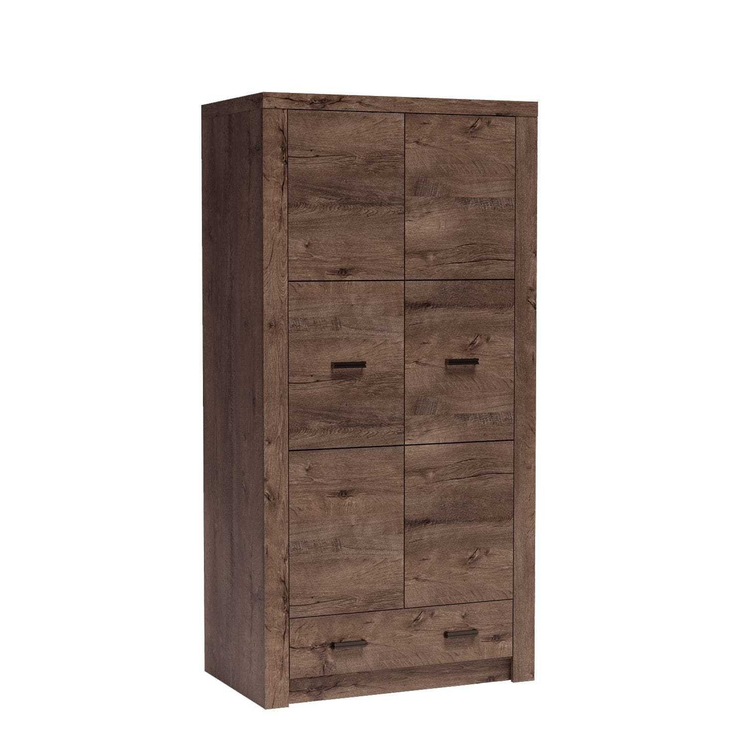 INDIANAPOLIS-1 - Two-door wardrobe, dark ash color