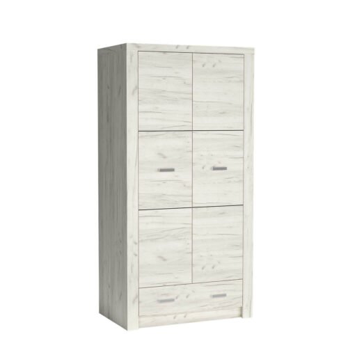 INDIANAPOLIS-1 – Wardrobe 2D1S Kraft White