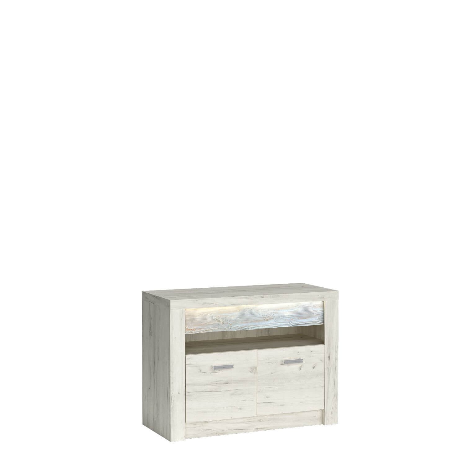 INDIANAPOLIS-10 - Two-door TV cabinet, Kraft White