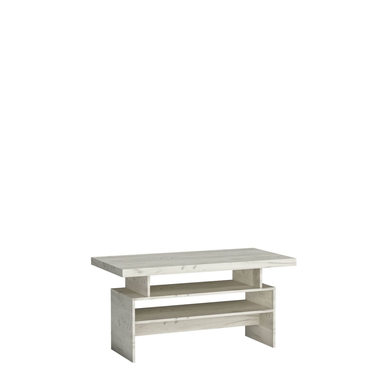 INDIANAPOLIS-13 - Coffee table with bench, white, kraft pattern