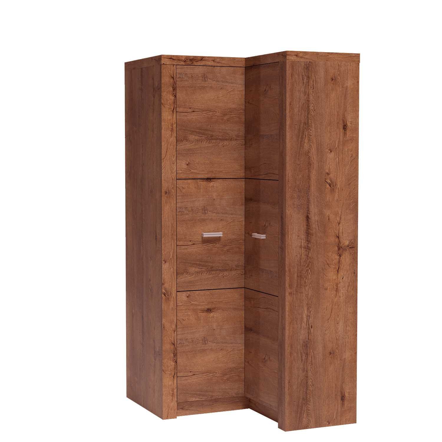 INDIANAPOLIS-14 - Two-door corner wardrobe, light ash color