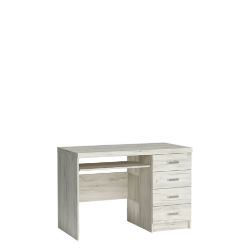 INDIANAPOLIS-16 – 4-drawer Kraft pattern desk, white