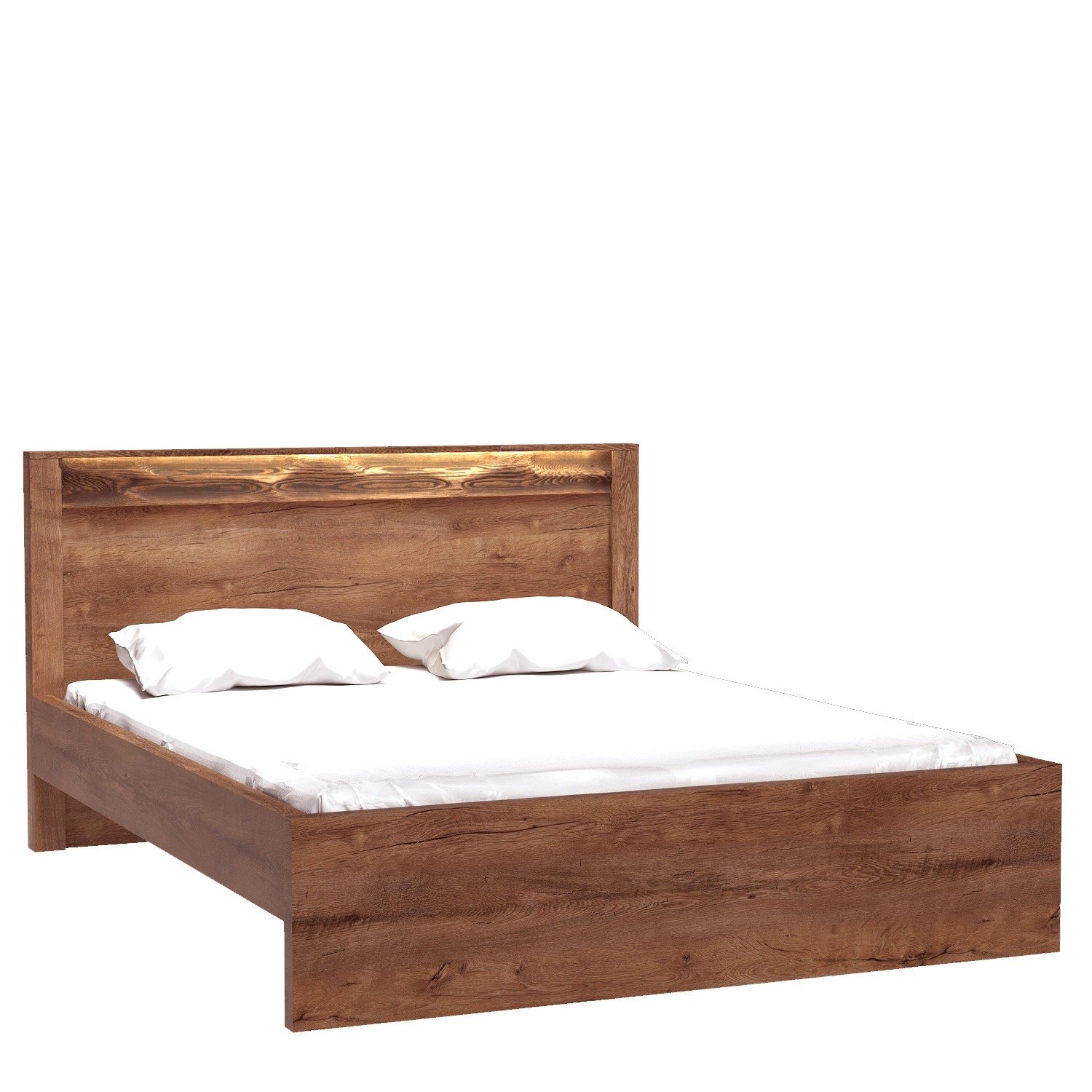 INDIANAPOLIS-19 - Bed with frame 160x200 cm, light ash color