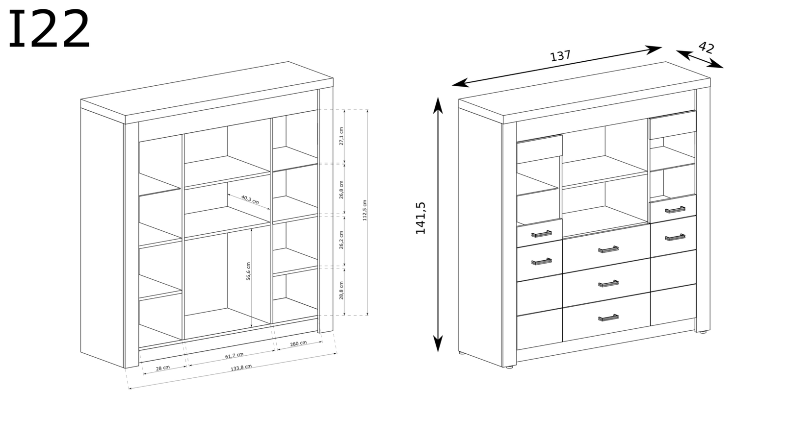 INDIANAPOLIS-22 - Dresser 4D3S Kraft White - Image 3