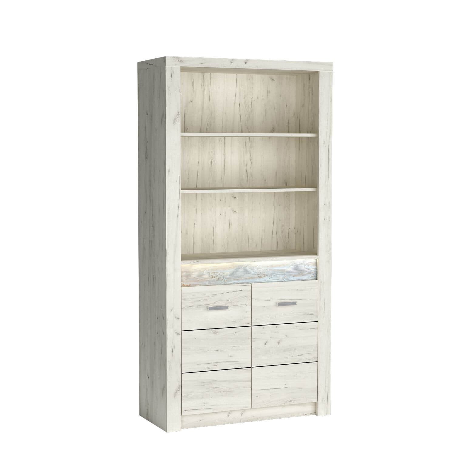 INDIANAPOLIS-5 - 2-door white bookcase made of kraft paper