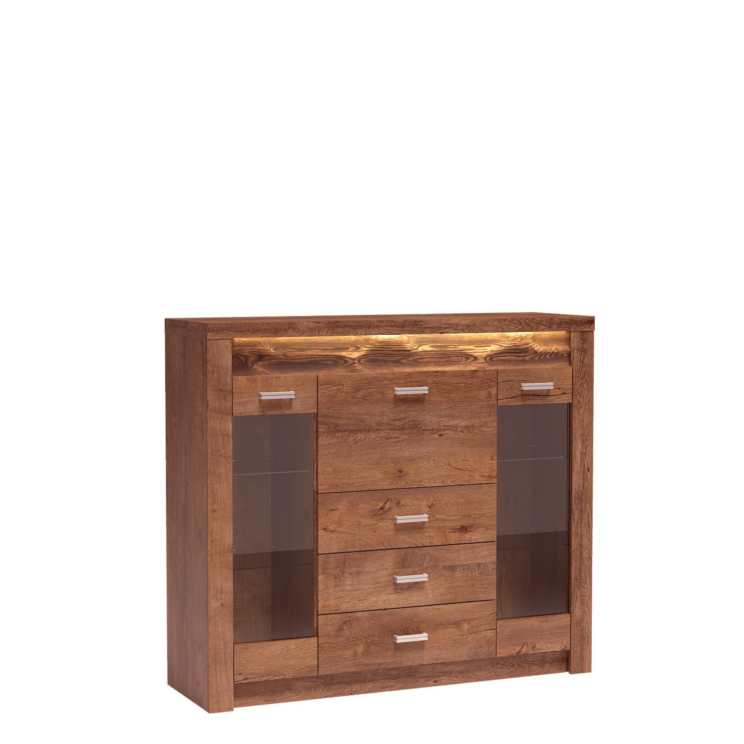 INDIANAPOLIS-8 - 3D3S light ash color display cabinet with bar