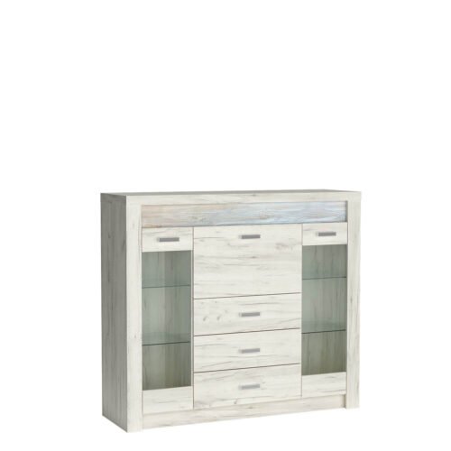 INDIANAPOLIS-8 – Showcase with bar 3D3S Kraft White