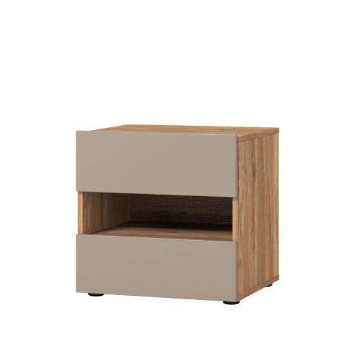 Impressio – 2-drawer bedside table in Mauvela Congo oak