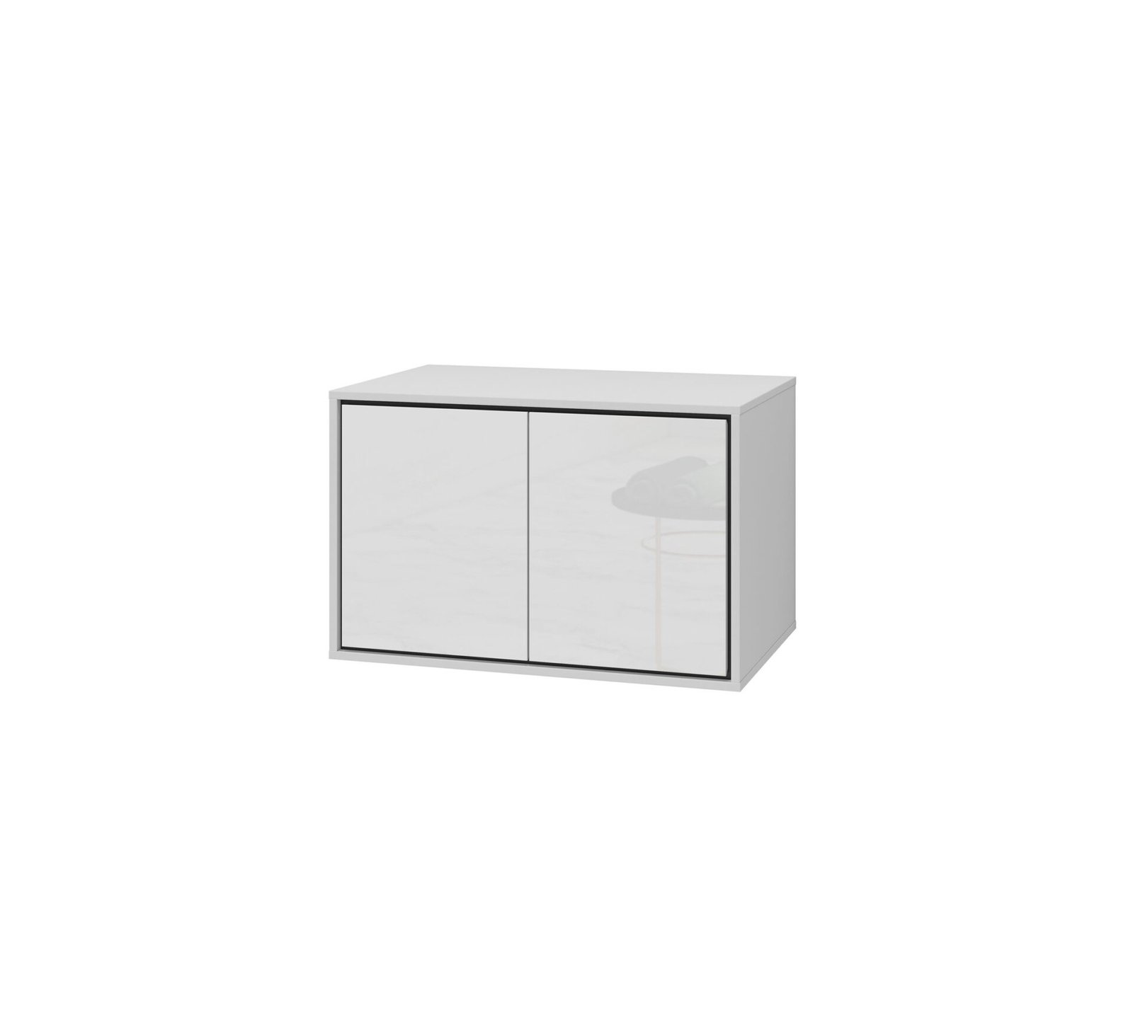 Irvine - 2D washbasin cabinet, white, black, onyx, glossy