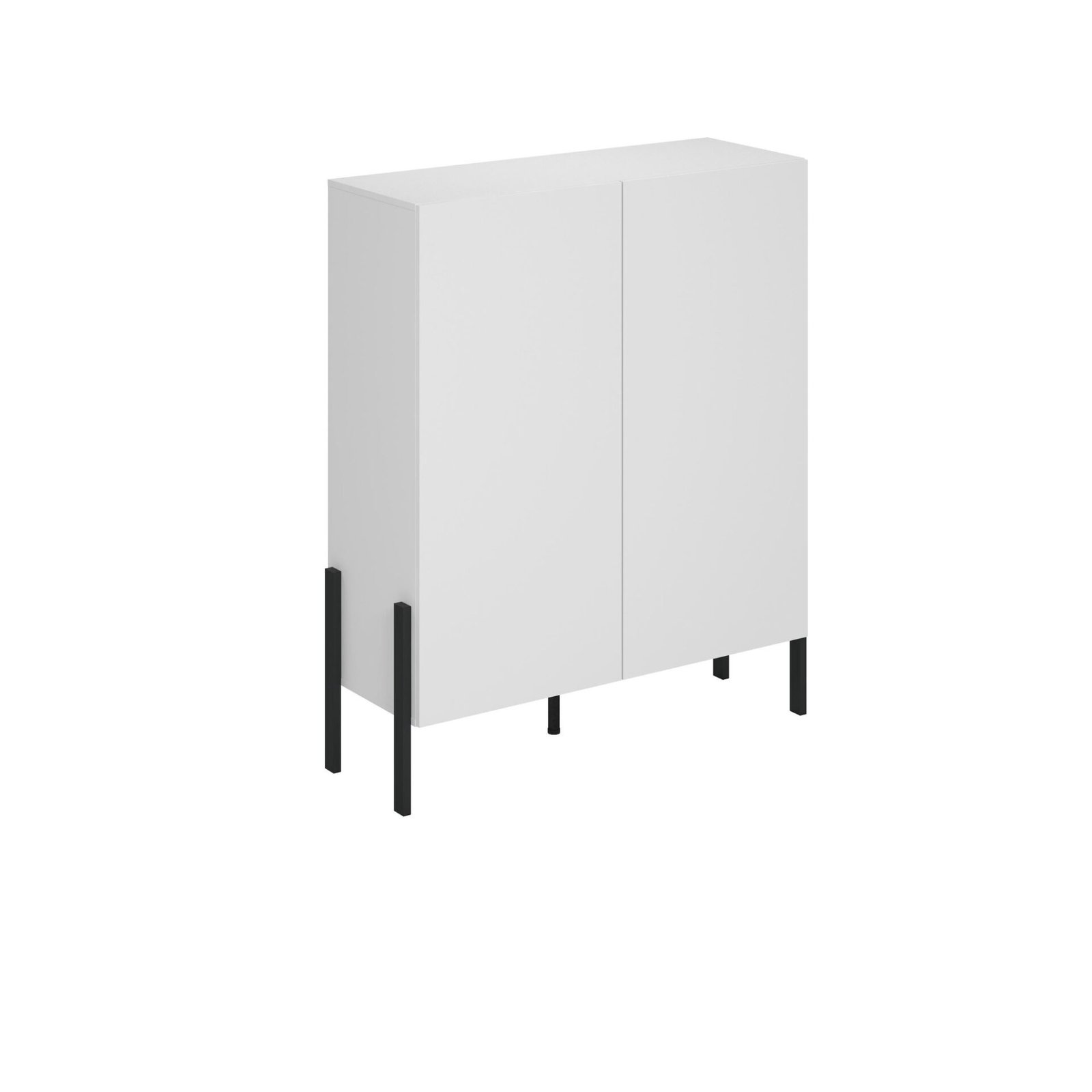 Yukon - Chest of drawers with 2 doors, matte white, matte black