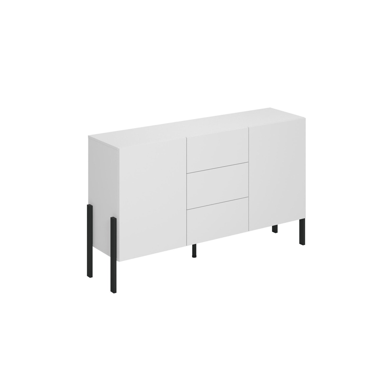 Yukon - Chest of drawers 2D3S Matte white Matte black