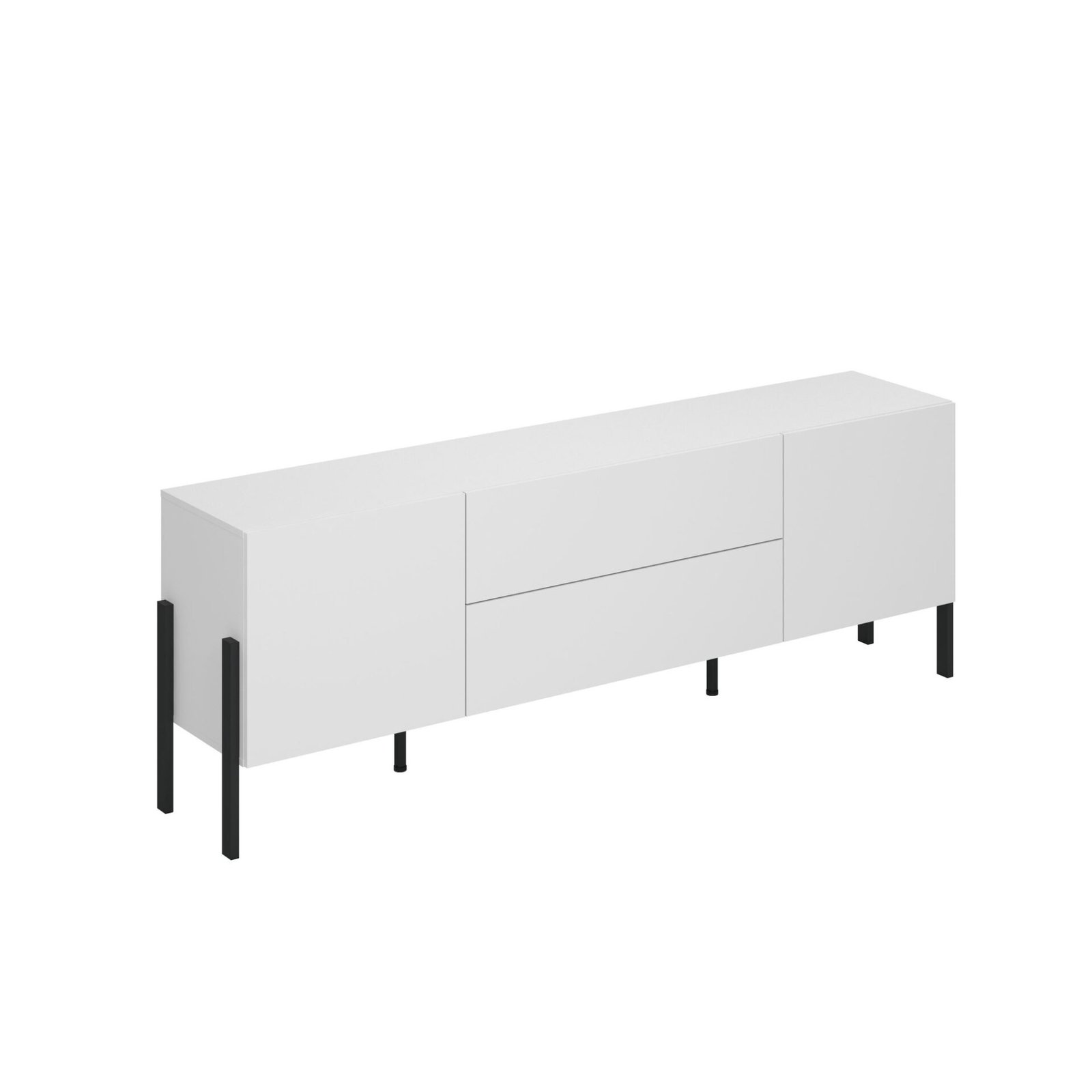 Yukon - TV cabinet 2D2S Matte white Matte black