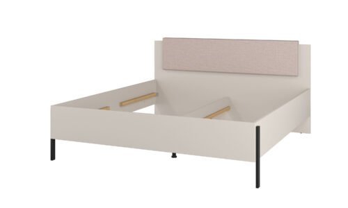 Yukon S – Bed 180 cm, cashmere color, black metal legs