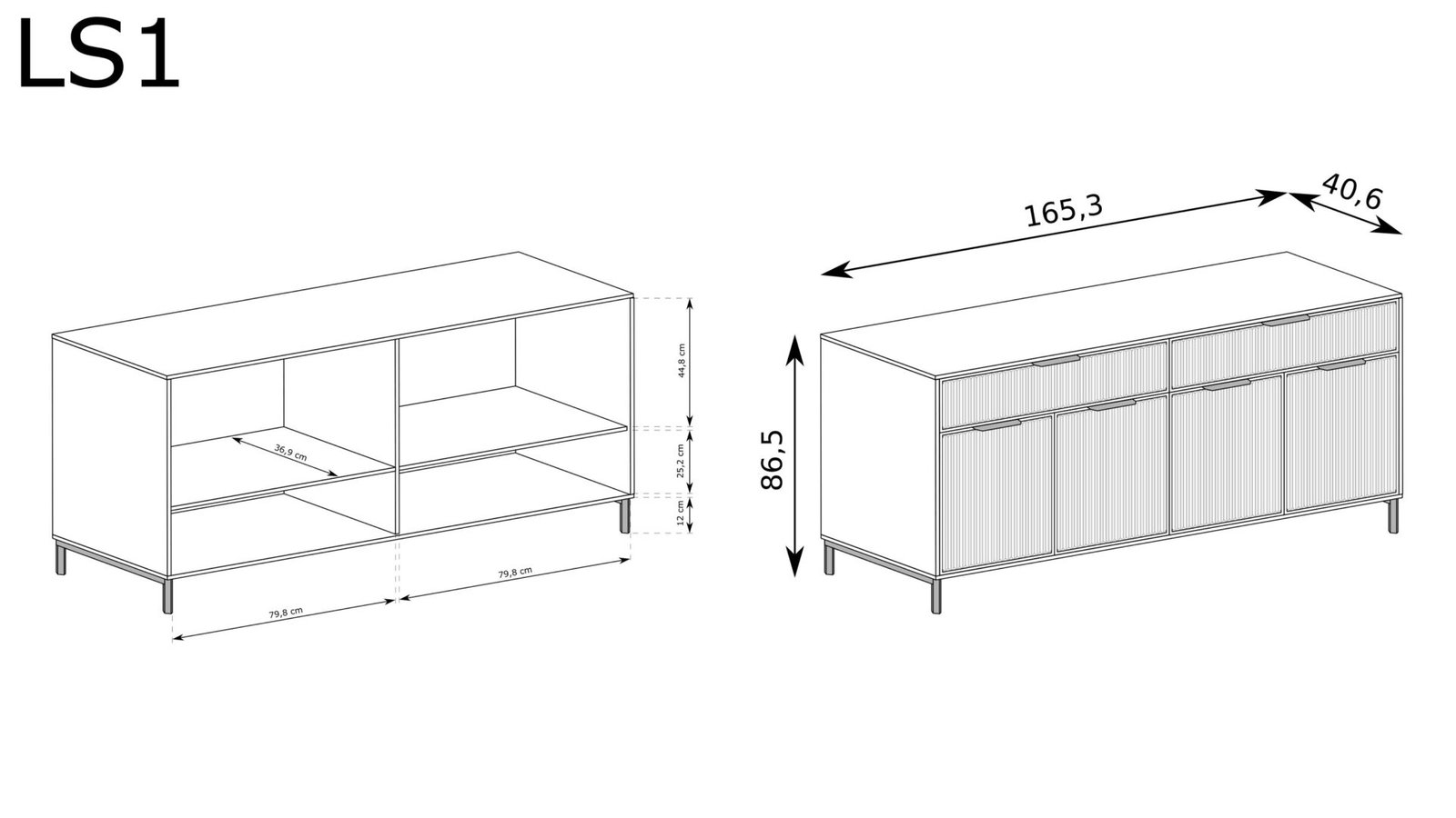 LINKaSTYLES-1 - Chest of drawers 4D2S Green stone - Image 2