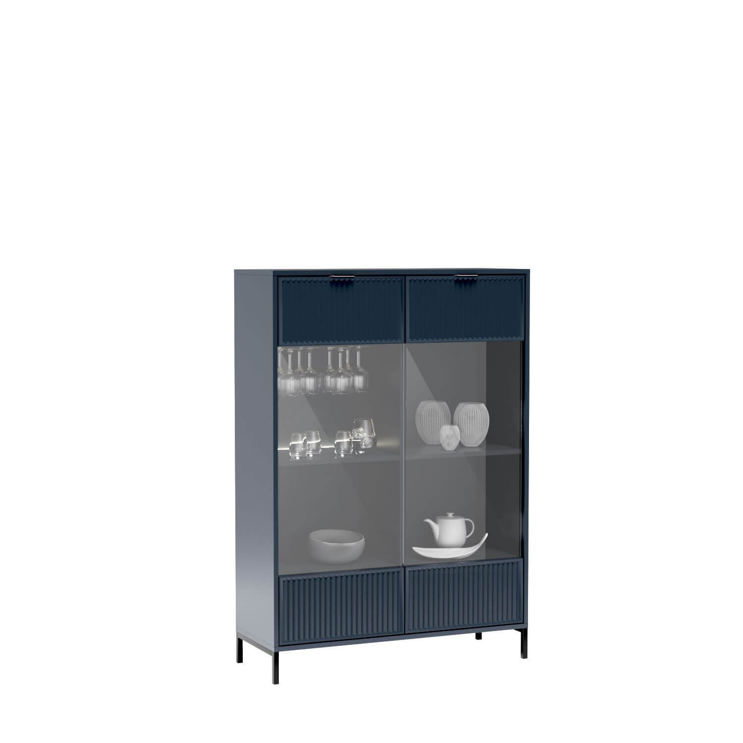 LINKaSTYLES-8 - Indigo color two-door display cabinet - Image 2