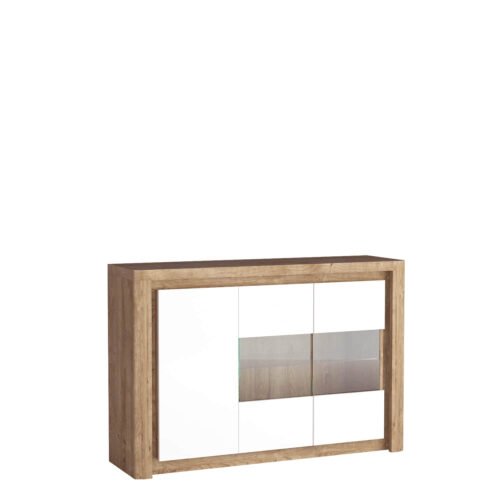 LIVINIO-3 – Ribbeck chest of drawers with 3 doors, glossy white