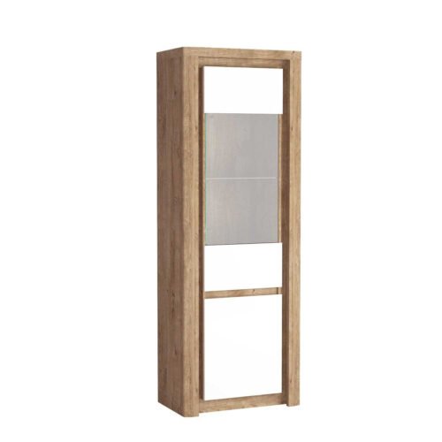 LIVINIO-4 – Two-door showcase “Ribbeck White Gloss”